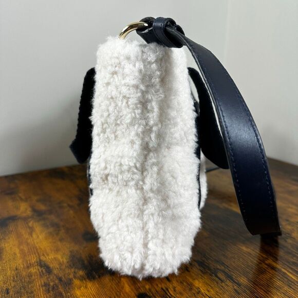 Chloe Woody Faux Shearling Fur Tote Bag 2-Way Small Size - Picture 3 of 13